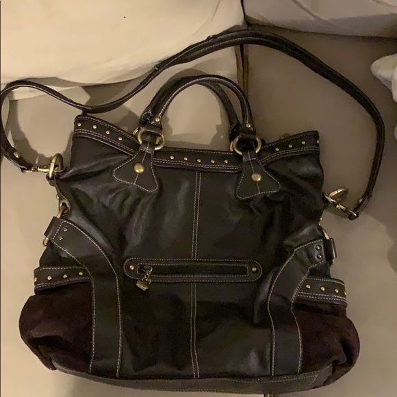 Kathy Van Zeeland brown faux leather&suede purse. - Picture 3 of 3